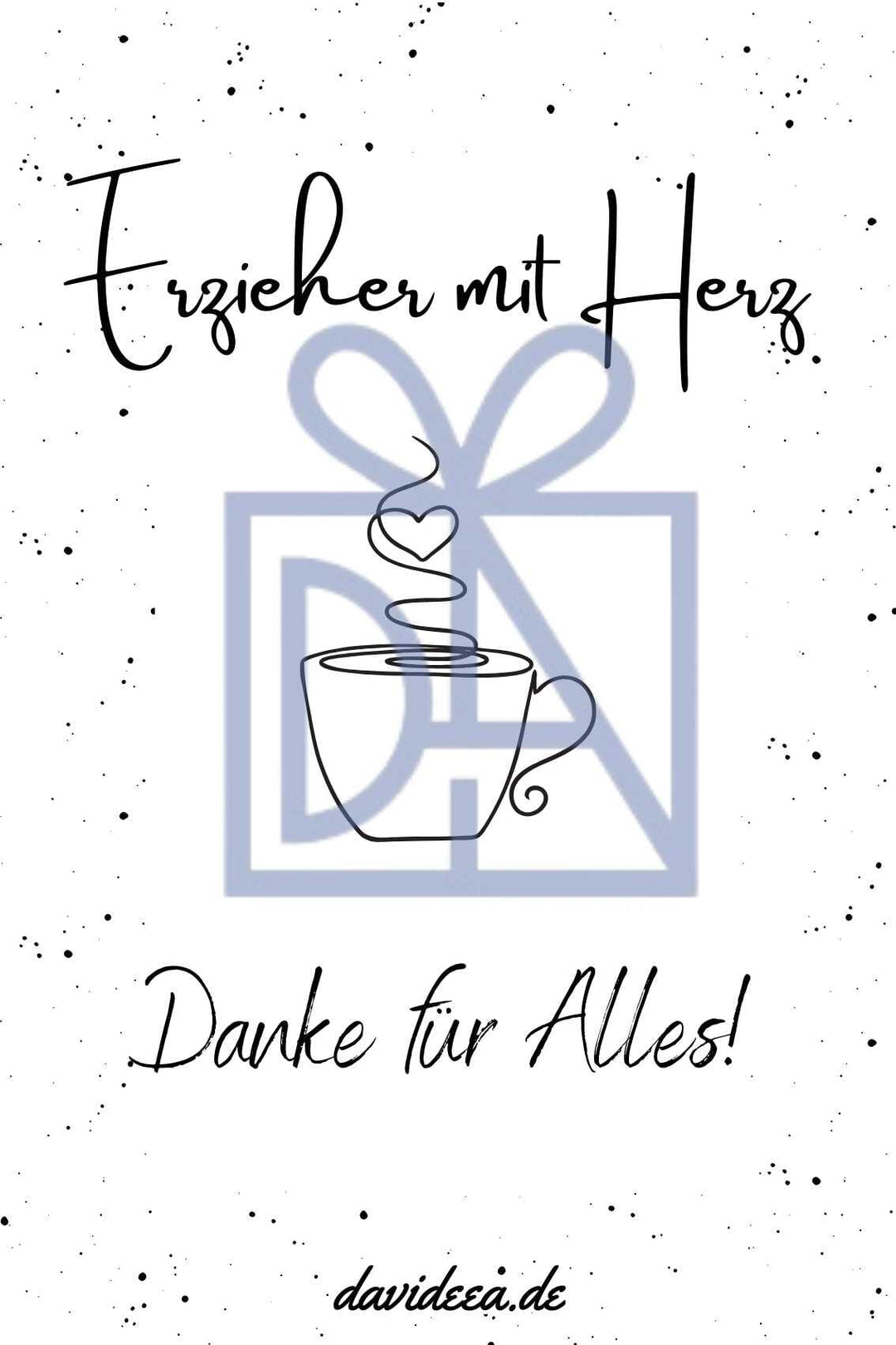 Erzieher mit Herz Etikett Davideea 