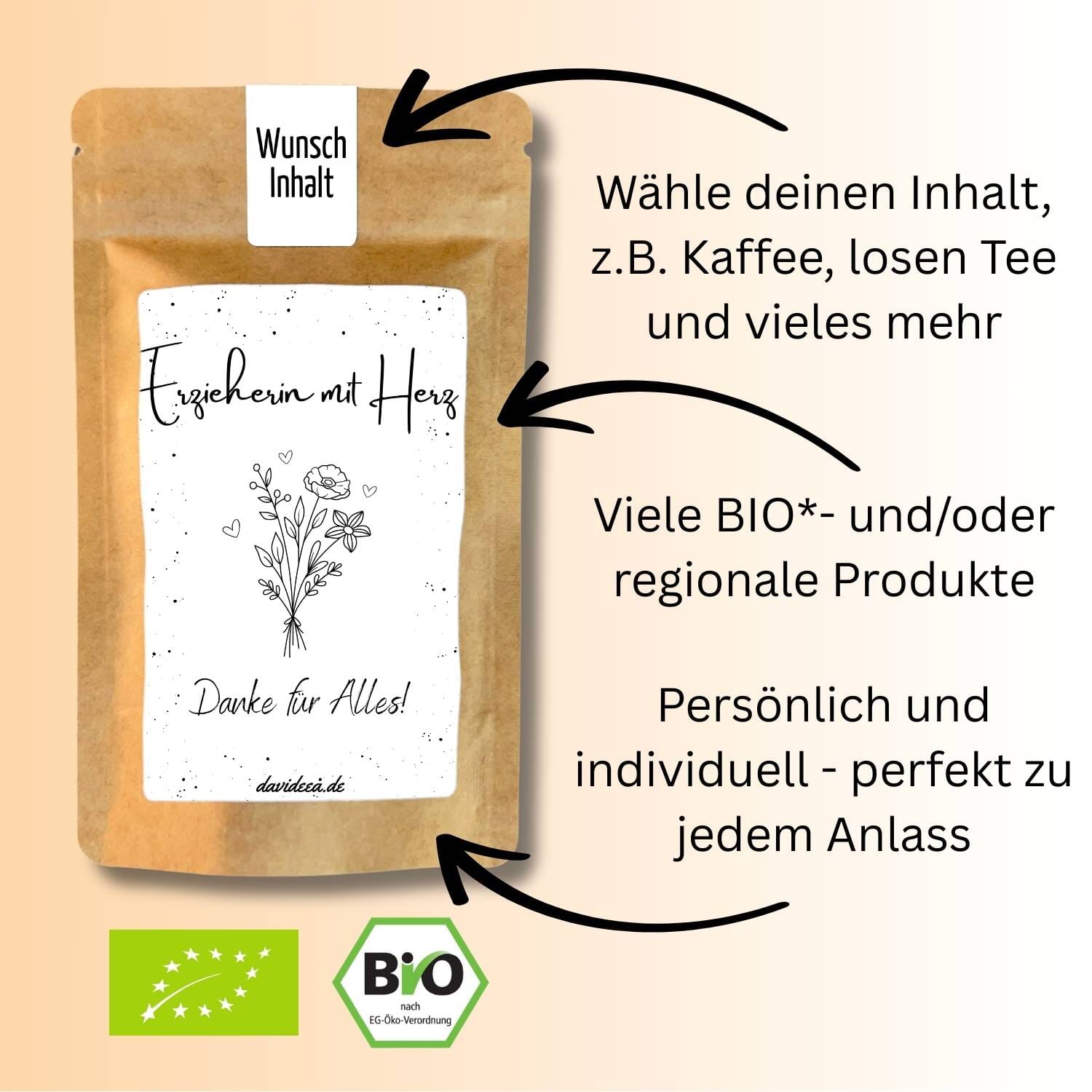 Erzieherin mit Herz Tütchen Mein Shop 