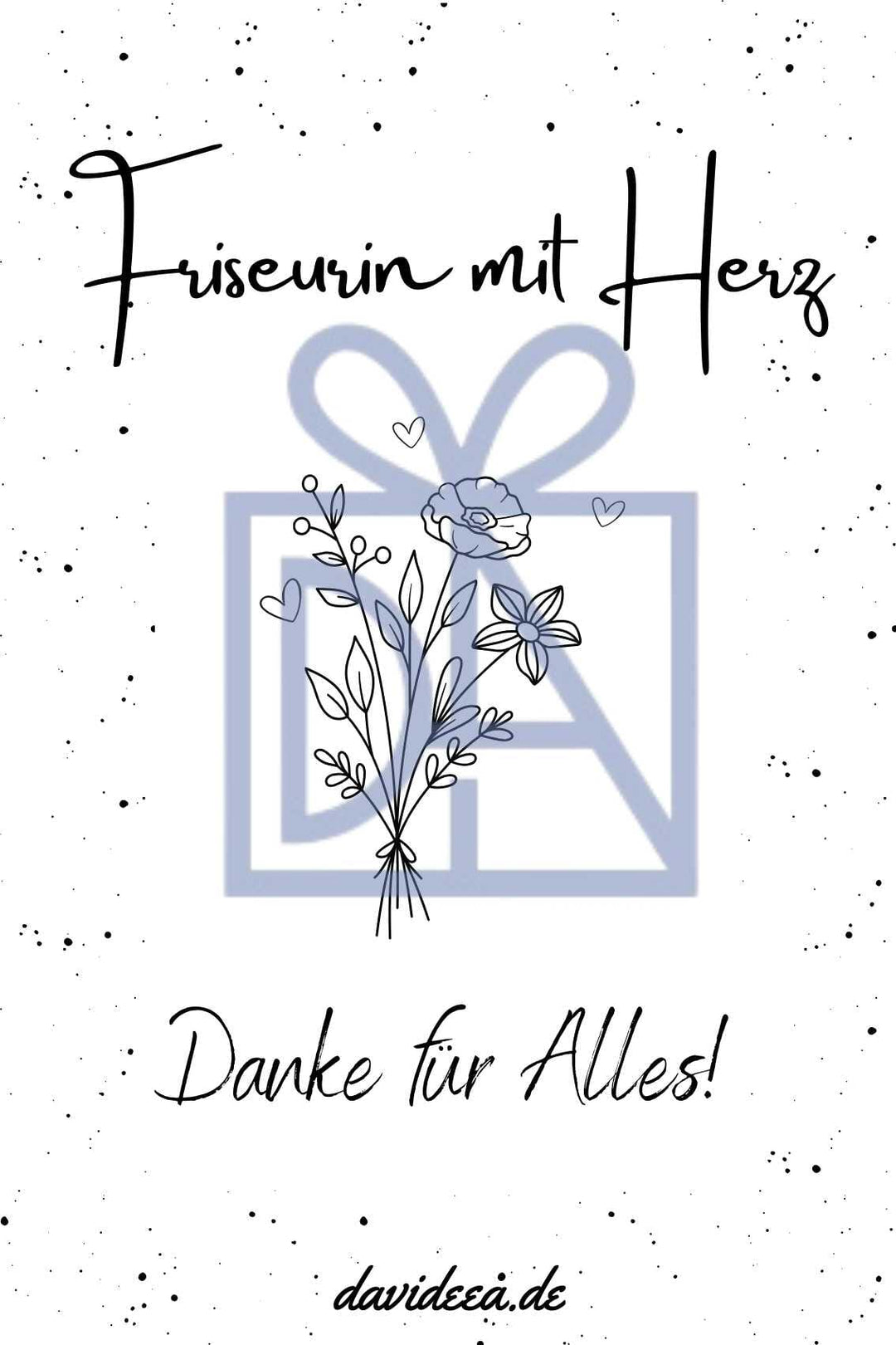Friseurin mit Herz Etikett Davideea
