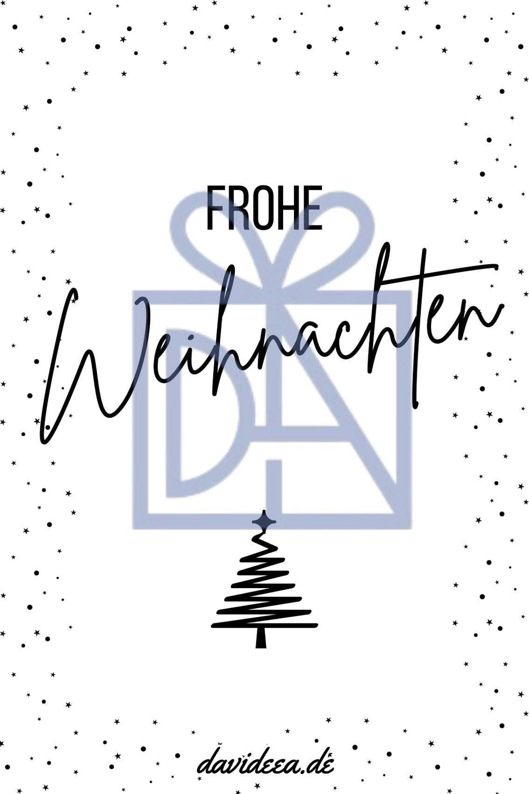 Frohe Weihnachten (sw) Etikett Davideea 