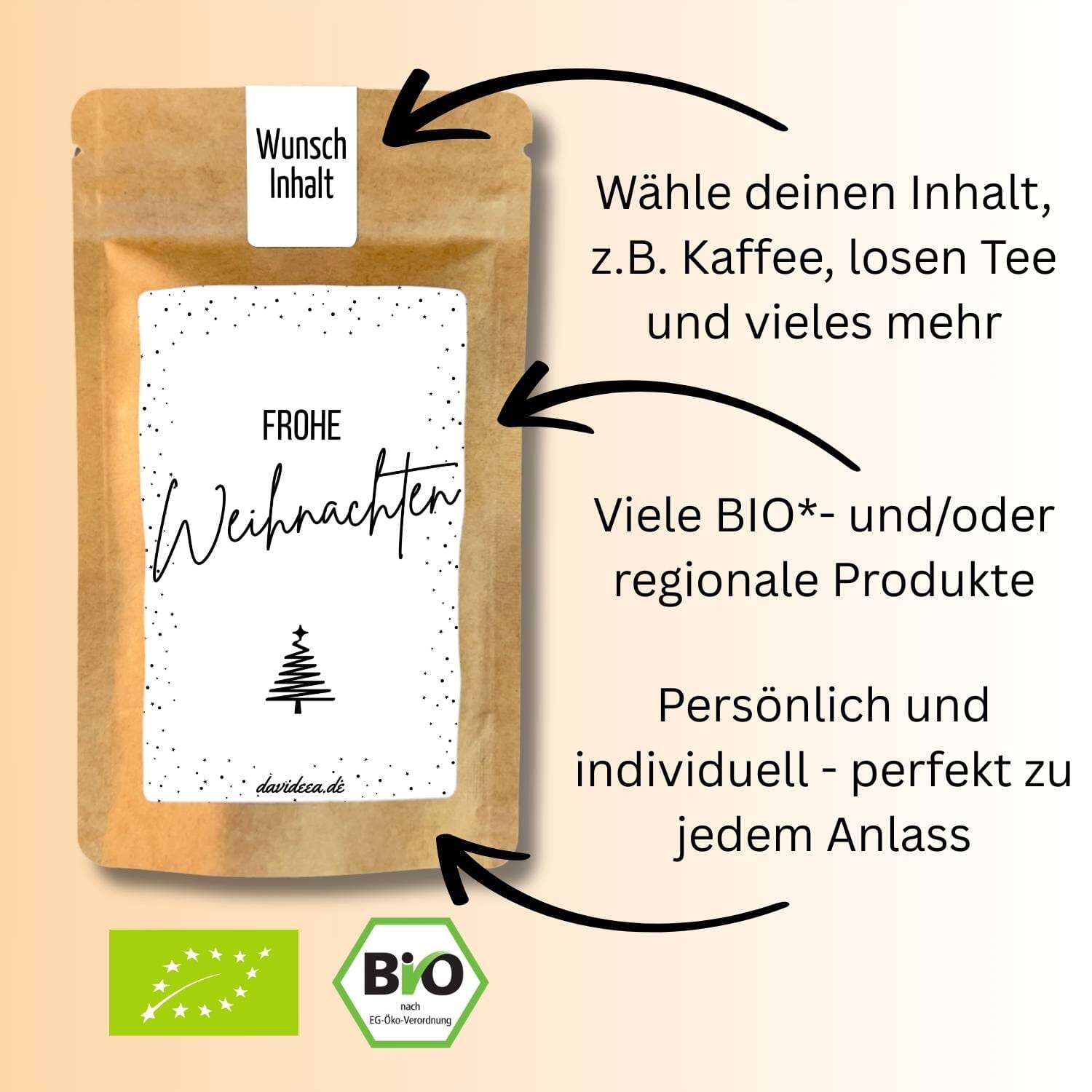 Frohe Weihnachten (sw) Tütchen Mein Shop 