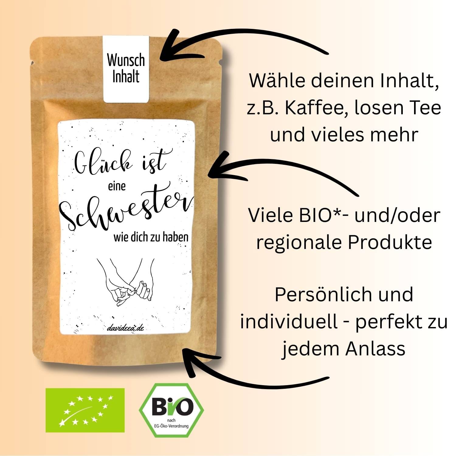 Glück ist eine Schwester wie dich zu haben Tütchen Mein Shop 