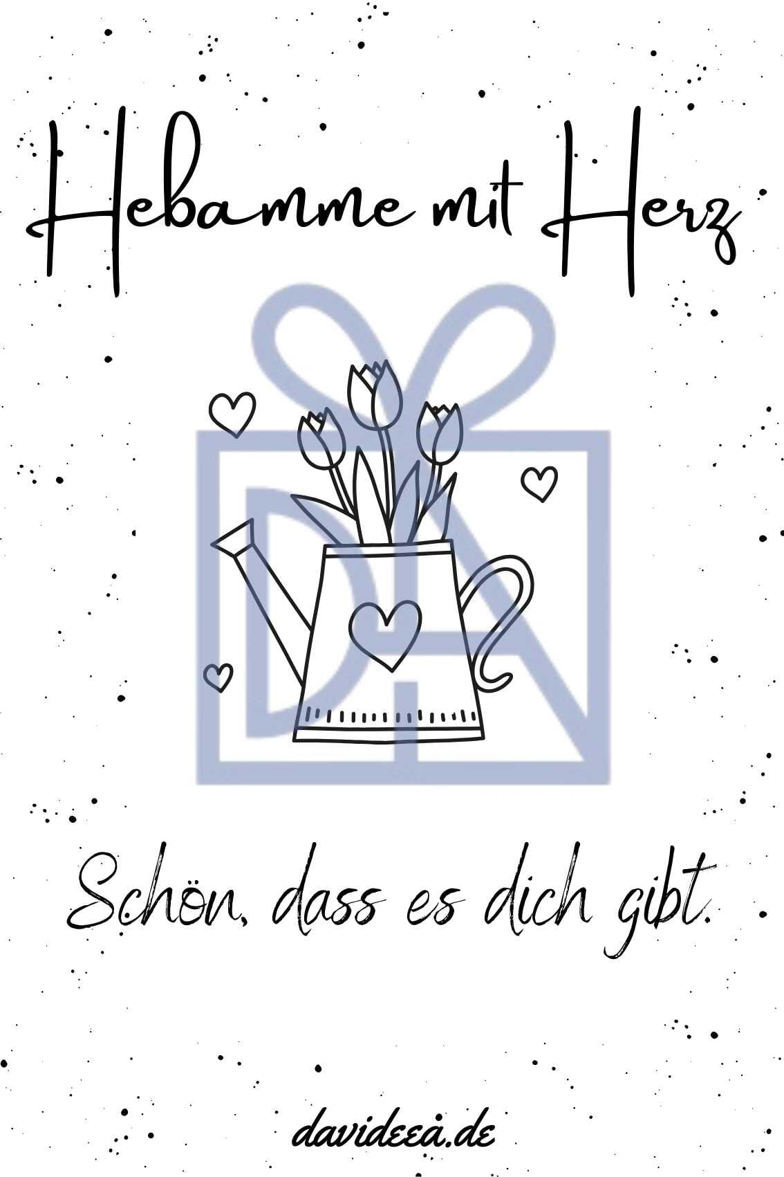 Hebamme mit Herz Etikett Davideea 