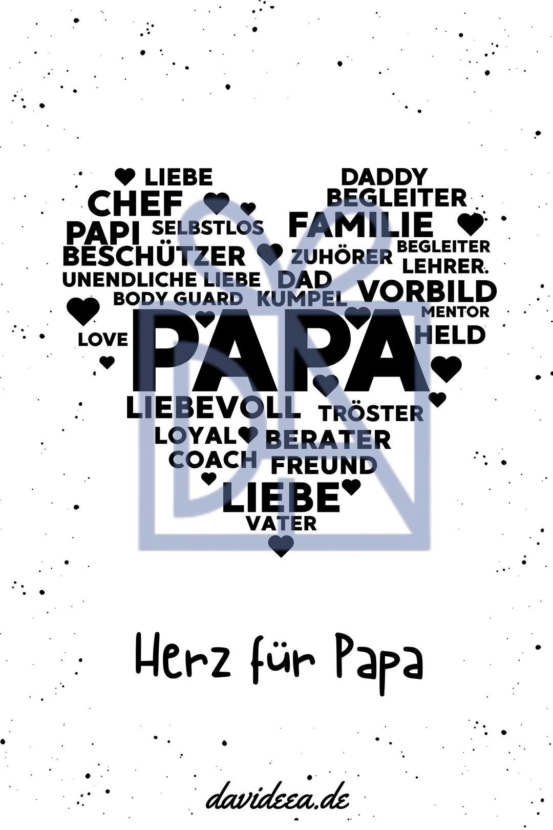 Herz für Papa Etikett Davideea