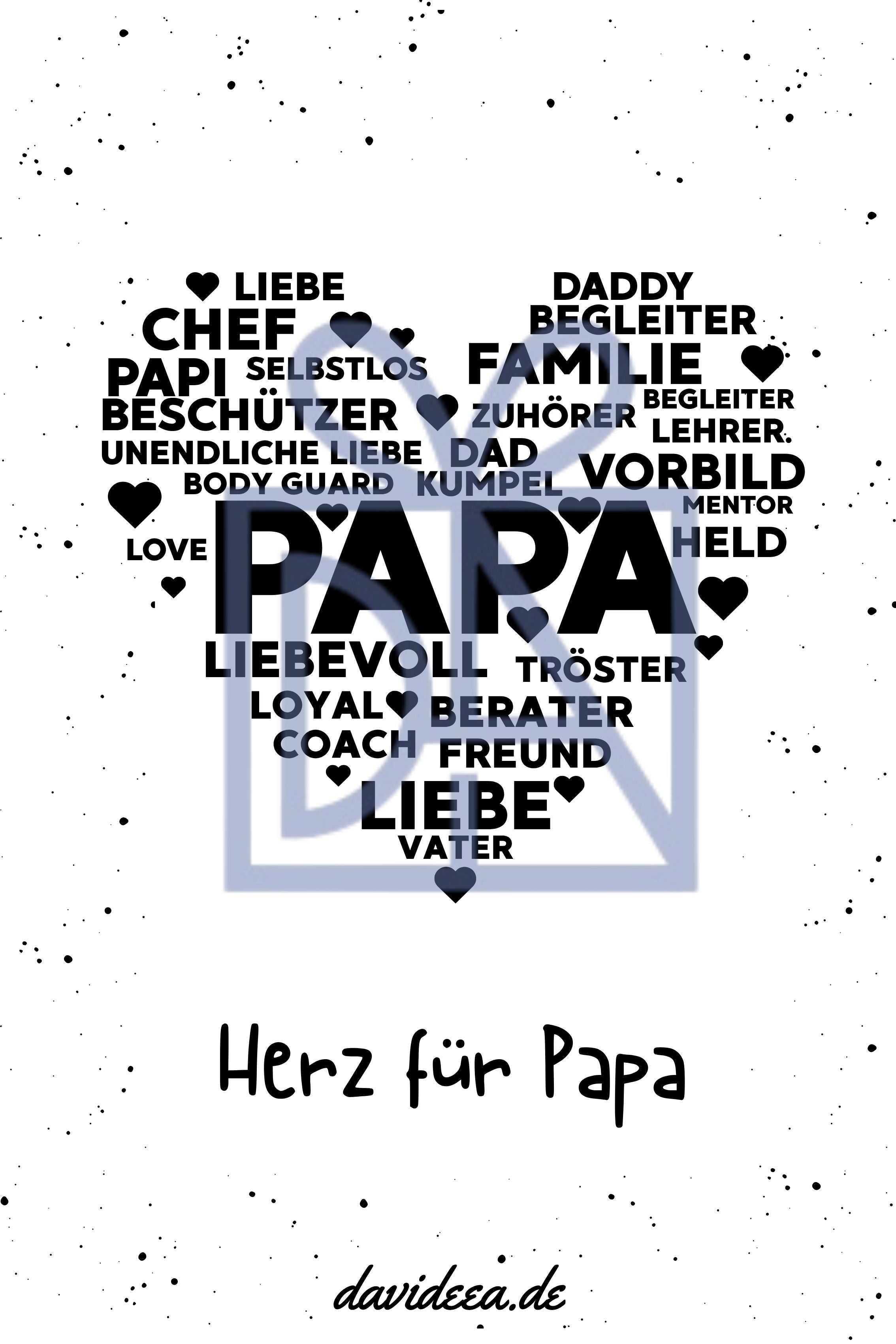 Herz für Papa Etikett Davideea 