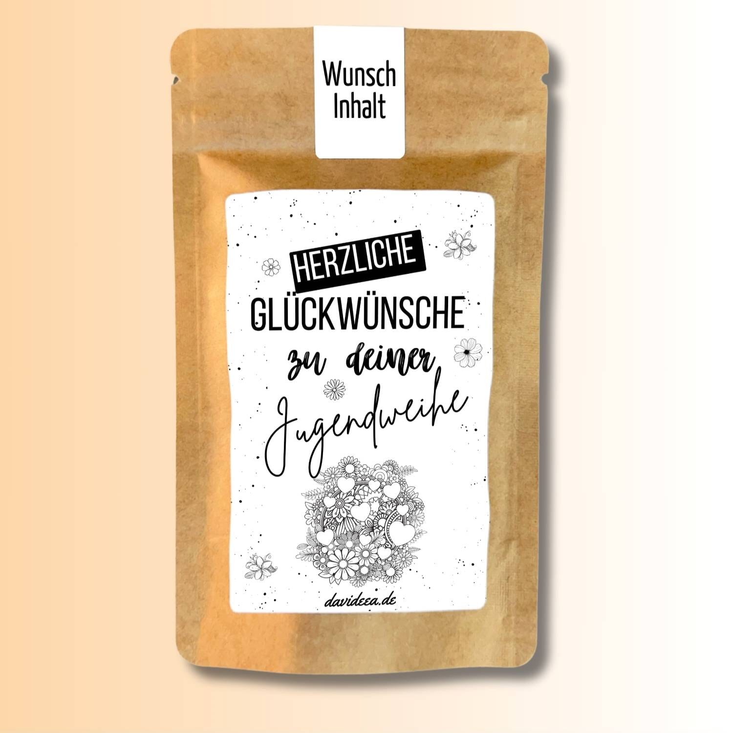Herzliche Glückwünsche zu deiner Jugendweihe (Blumen) Tütchen Mein Shop 