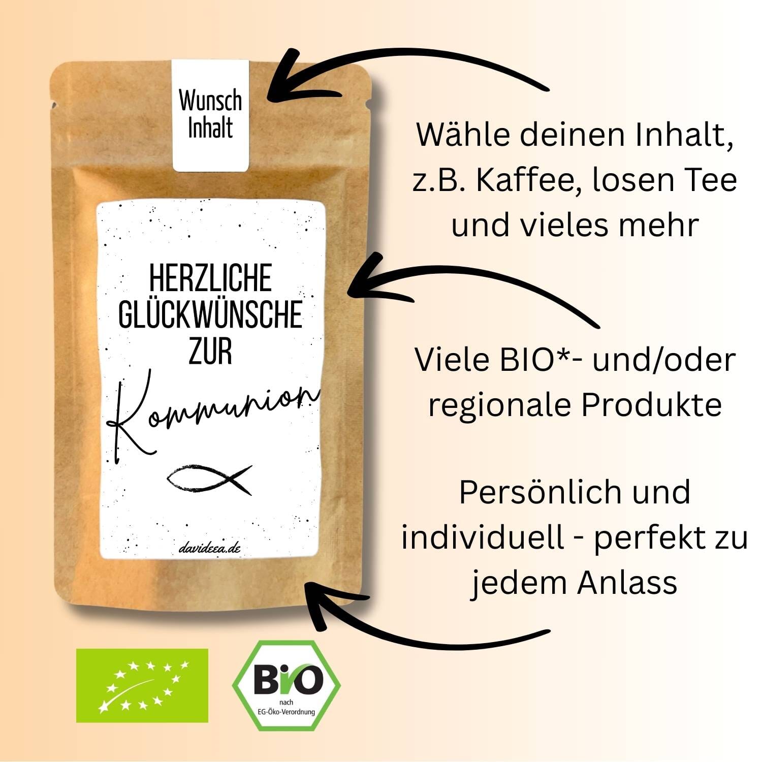 Herzliche Glückwünsche zur Kommunion SW Tütchen Mein Shop 