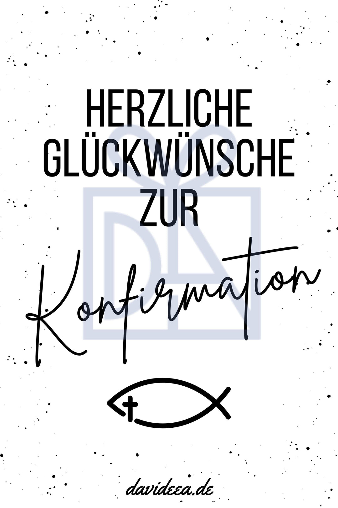 Herzliche Glückwünsche zur Konfirmation SW Etikett Davideea