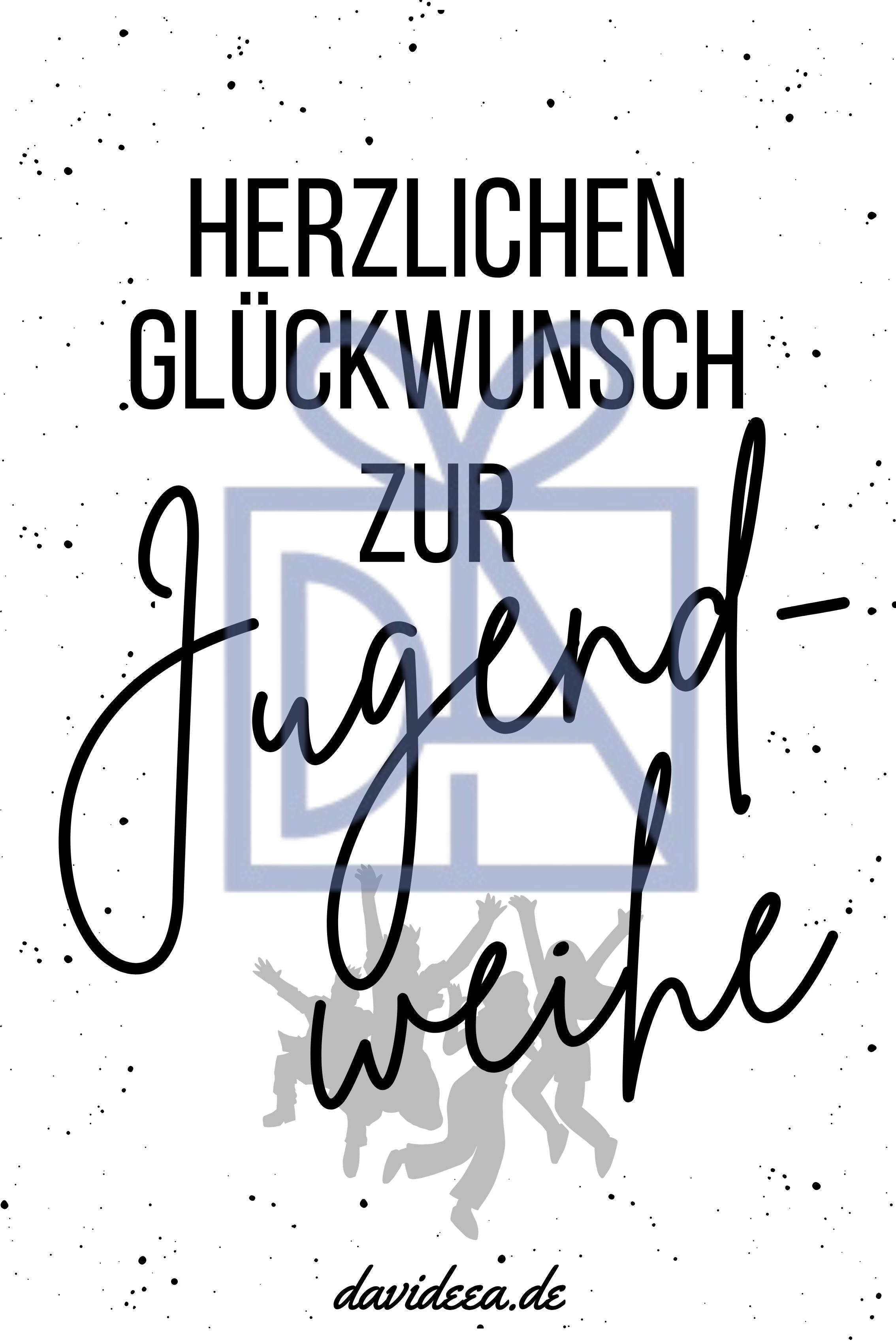 Herzlichen Glückwunsch zur Jugendweihe Etikett Davideea 