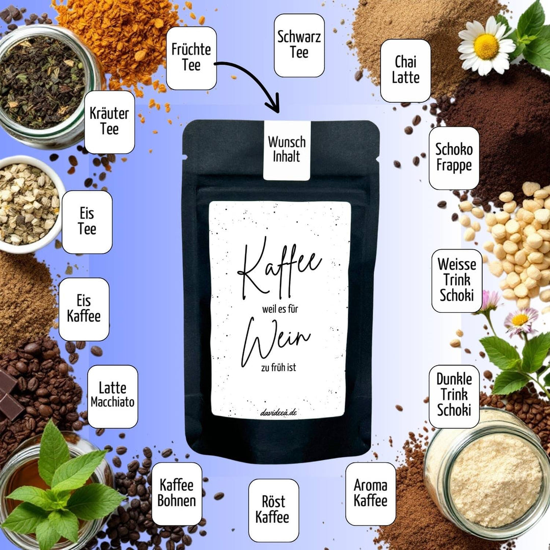 Kaffee, weil es für Wein zu früh ist. Tütchen Mein Shop 