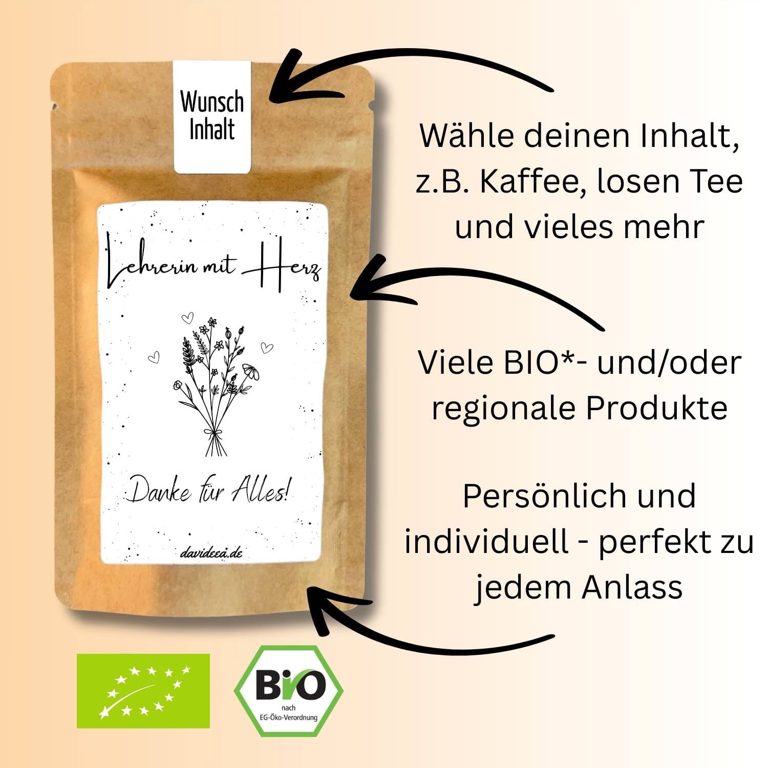 Lehrerin mit Herz Tütchen Mein Shop 