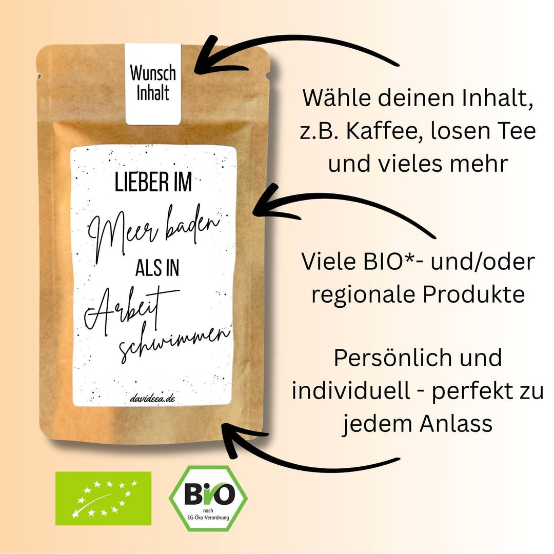 Lieber im Meer baden als in Arbeit schwimmen Tütchen Mein Shop