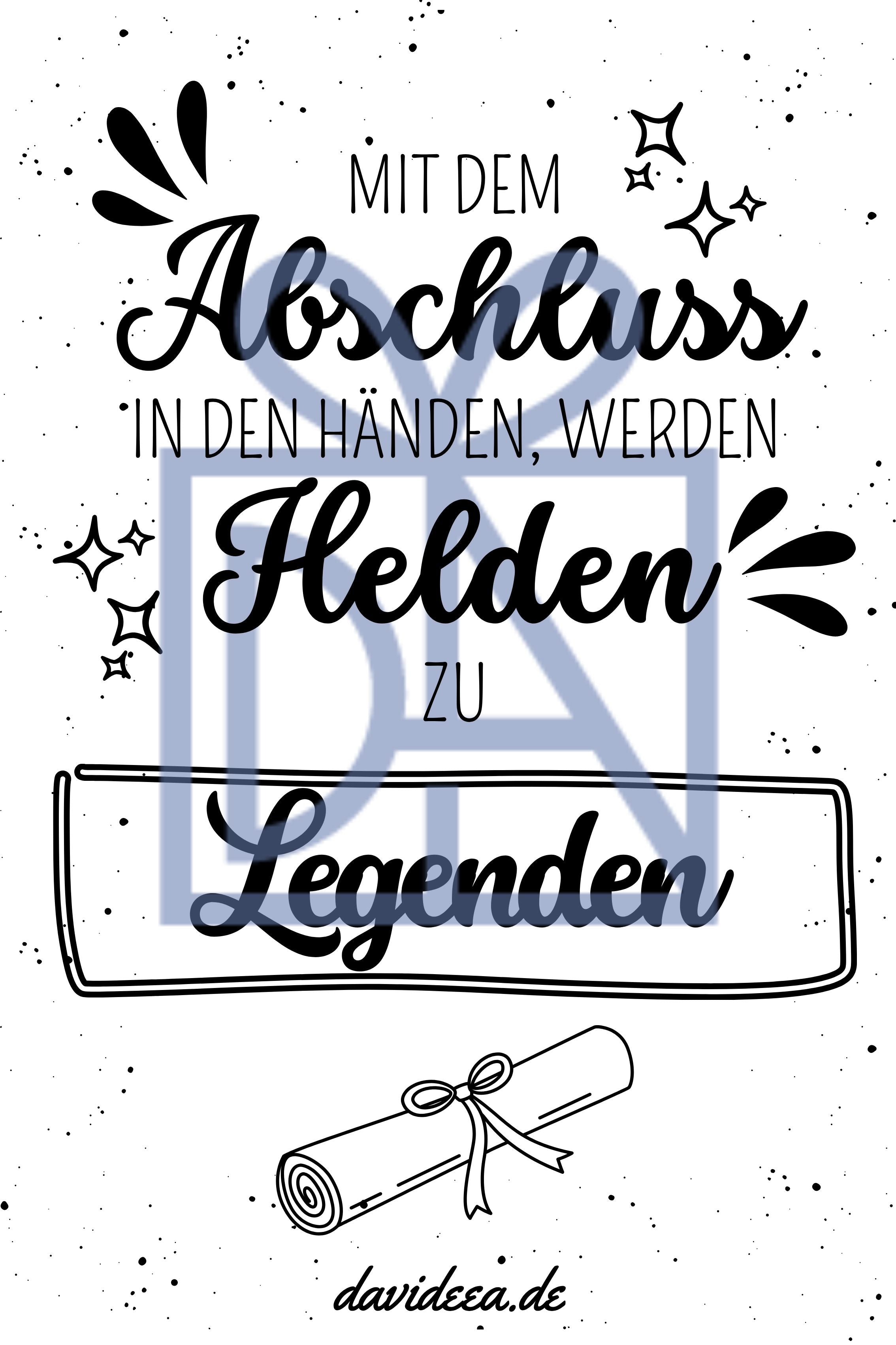 Mit dem Abschluss in den Händen, werden Helden zu Legenden Etikett Davideea 