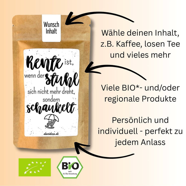 Rente ist, wenn der Stuhl sich nicht mehr dreht, sondern schaukelt. Tütchen Mein Shop 