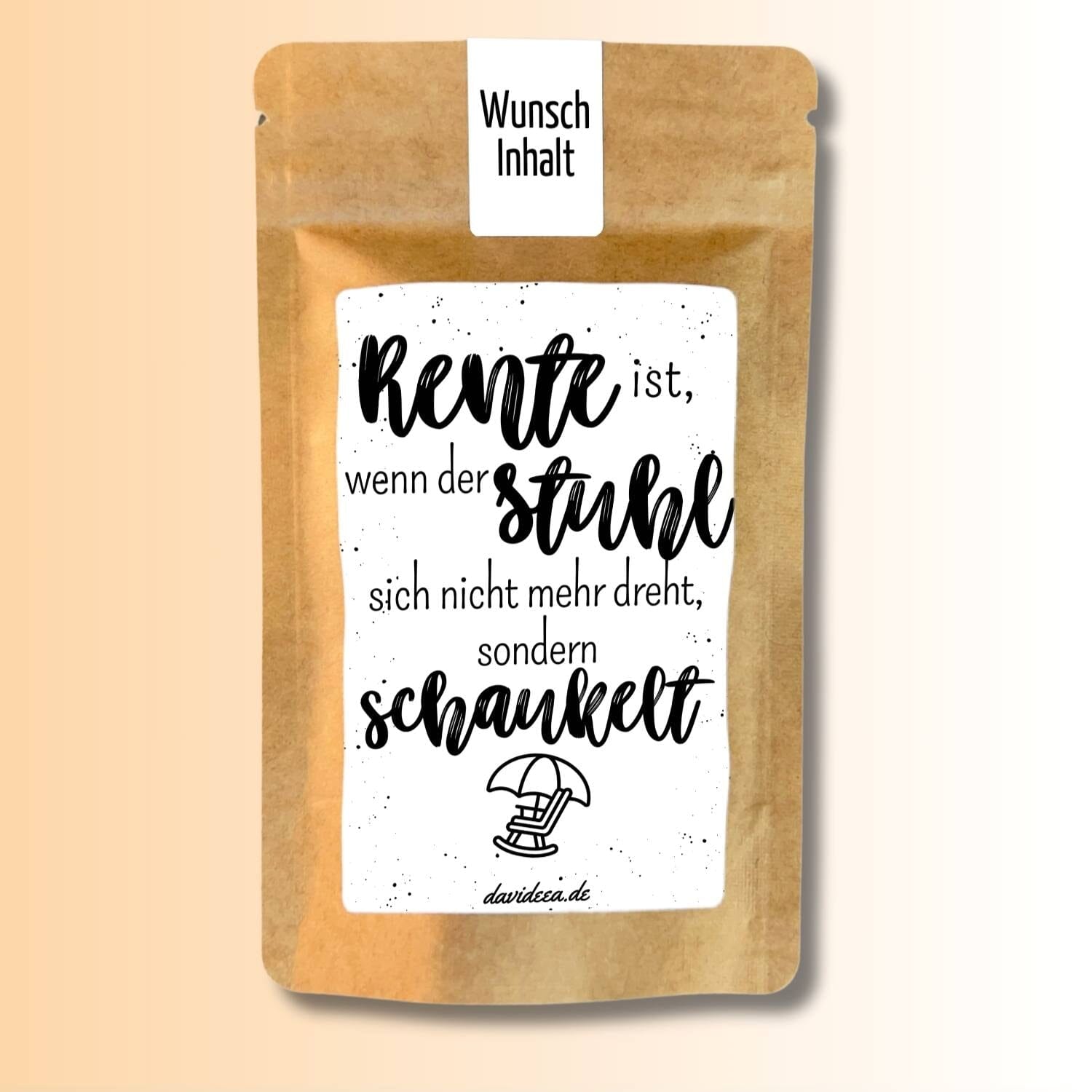 Rente ist, wenn der Stuhl sich nicht mehr dreht, sondern schaukelt. Tütchen Mein Shop 