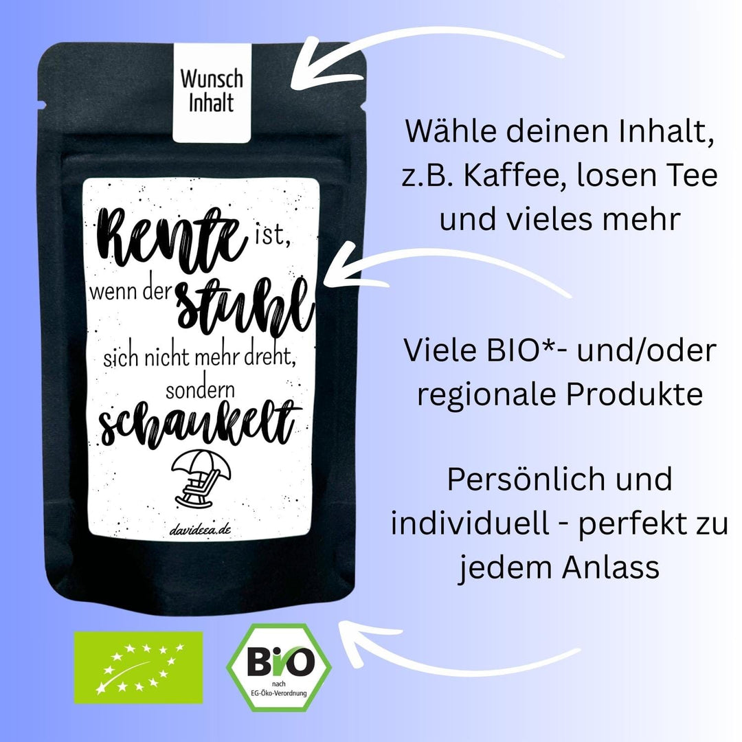 Rente ist, wenn der Stuhl sich nicht mehr dreht, sondern schaukelt Tütchen Mein Shop 