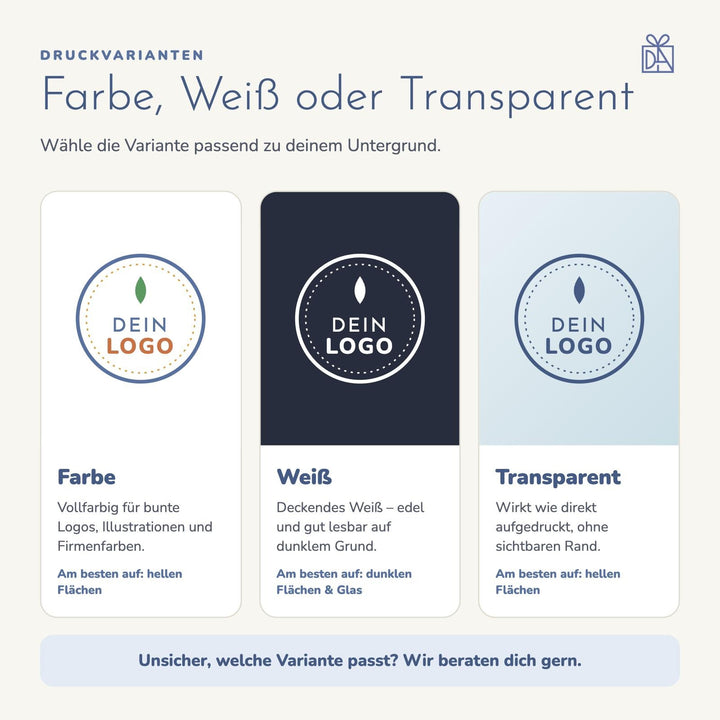 Rub-on Folie im eigenen Design (A4) – dein Logo als Transfer für Glas, Tassen & Co.