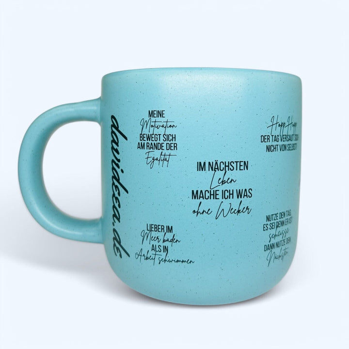 Rustikale Wortwitz-Tasse (hellblau) Davideea 