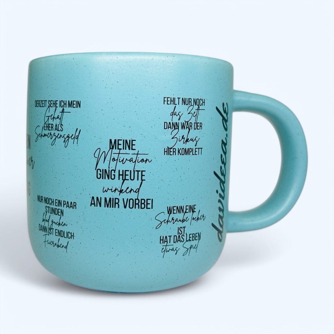 Rustikale Wortwitz-Tasse (hellblau) Davideea 