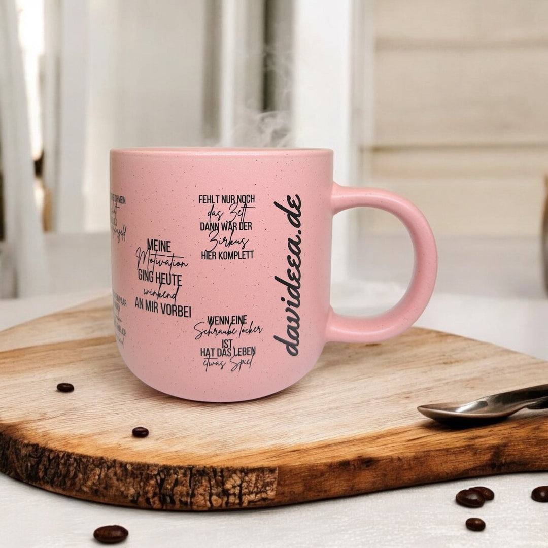 Rustikale Wortwitz-Tasse (hellrosa) Davideea 