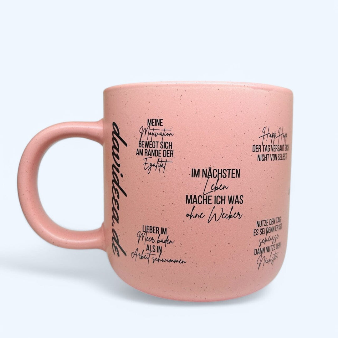 Rustikale Wortwitz-Tasse (hellrosa) Davideea 