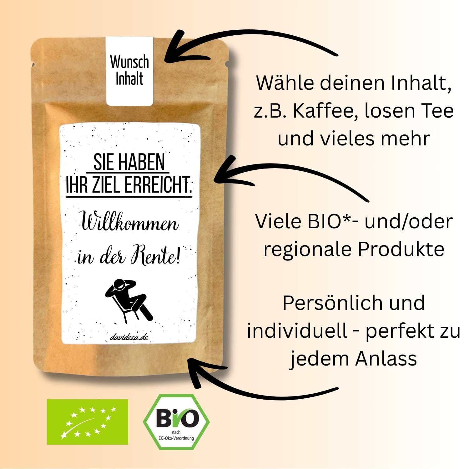 Sie haben ihr Ziel erreicht - Herzlich Willkommen in der Rente! Tütchen Mein Shop 