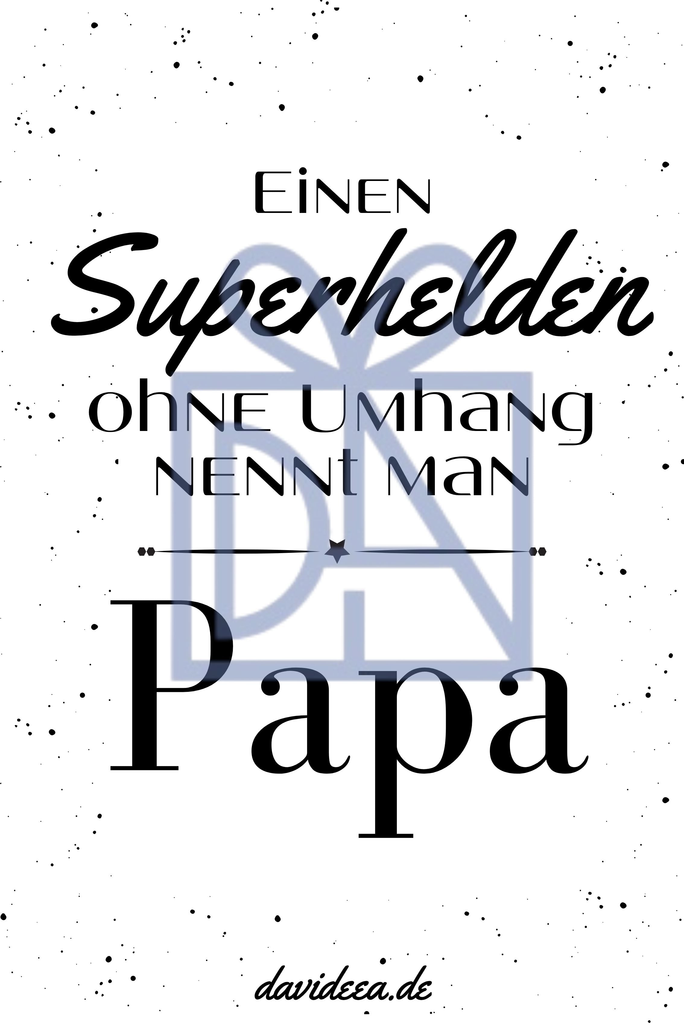 Superheld Papa Etikett Davideea 