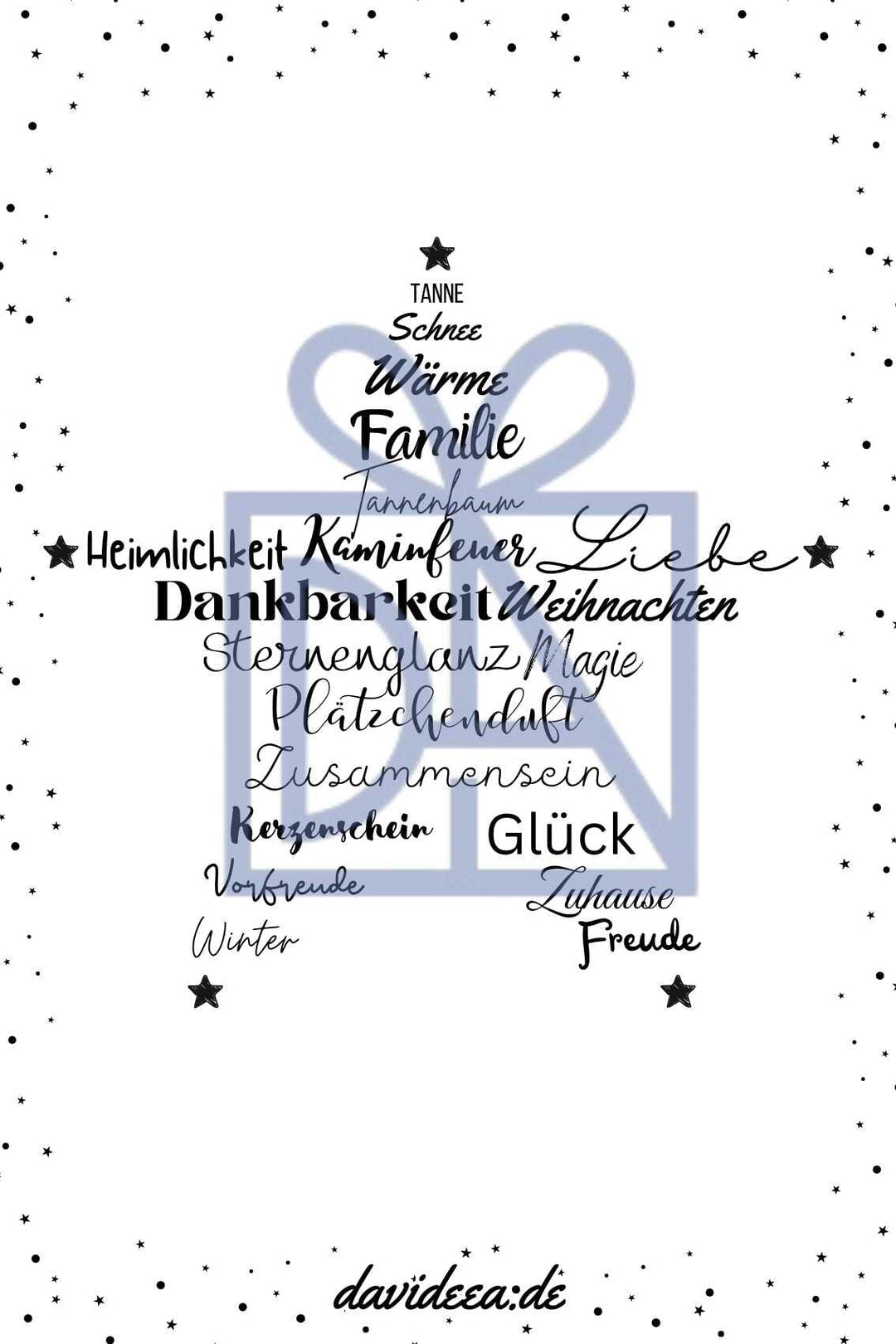 Weihnachtsstern Etikett Davideea